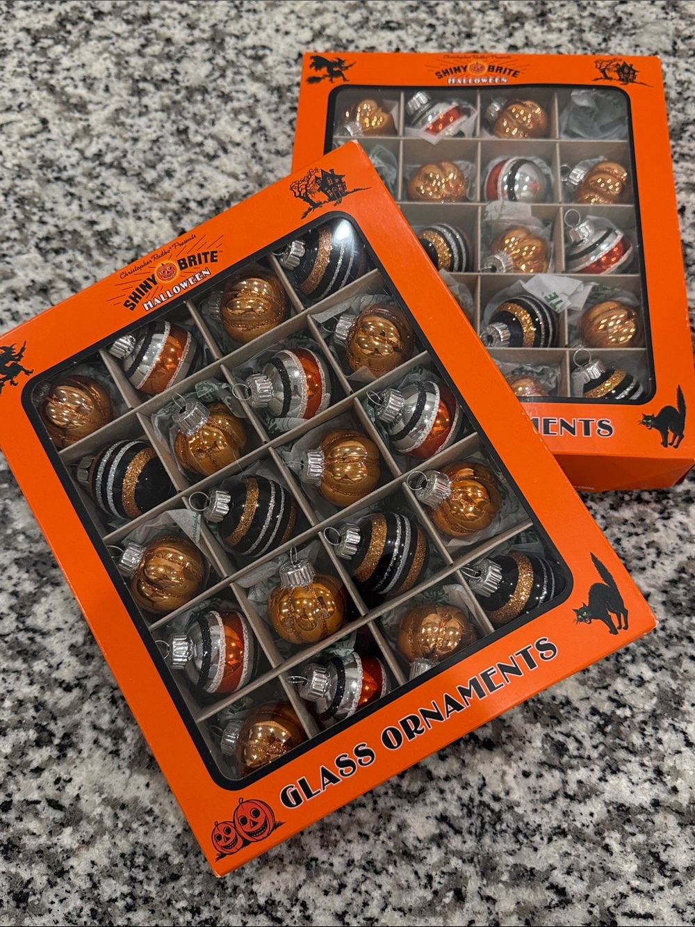Christopher Radko Shiny Brite Mini Halloween Glass Ornaments … New In Boxes 🧡